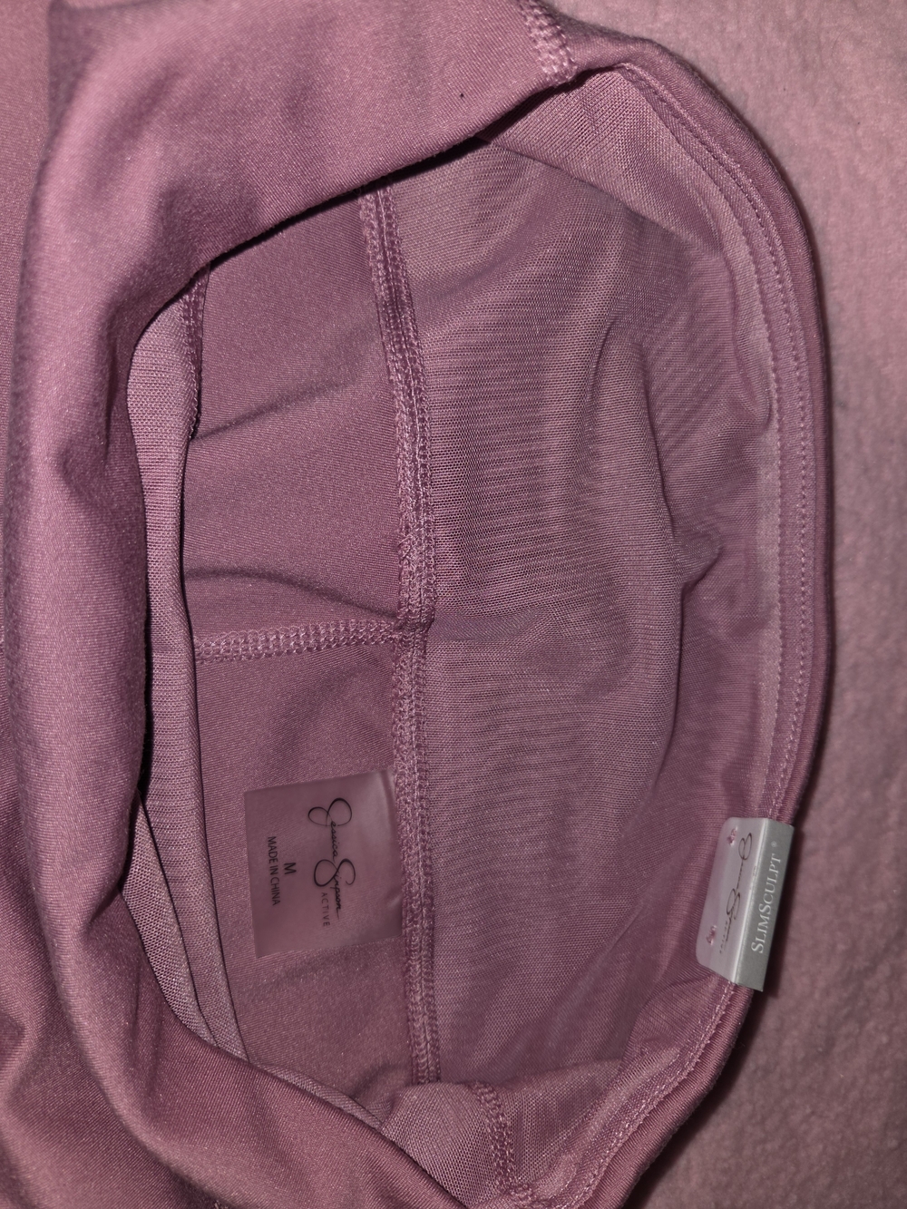Mauve High-Waist Active Leggings with Side Pockets - Picture 4 of 4